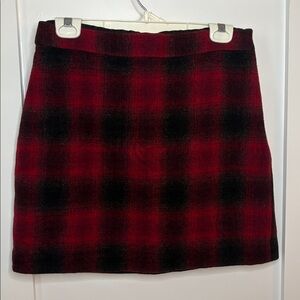 Banana Republic Red and Black Checkered Skirt